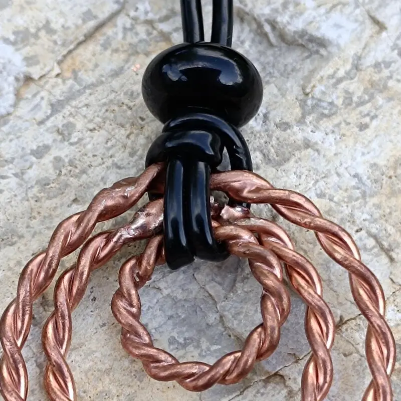  Sacred Trinity black onyx amulet by Samarit close up