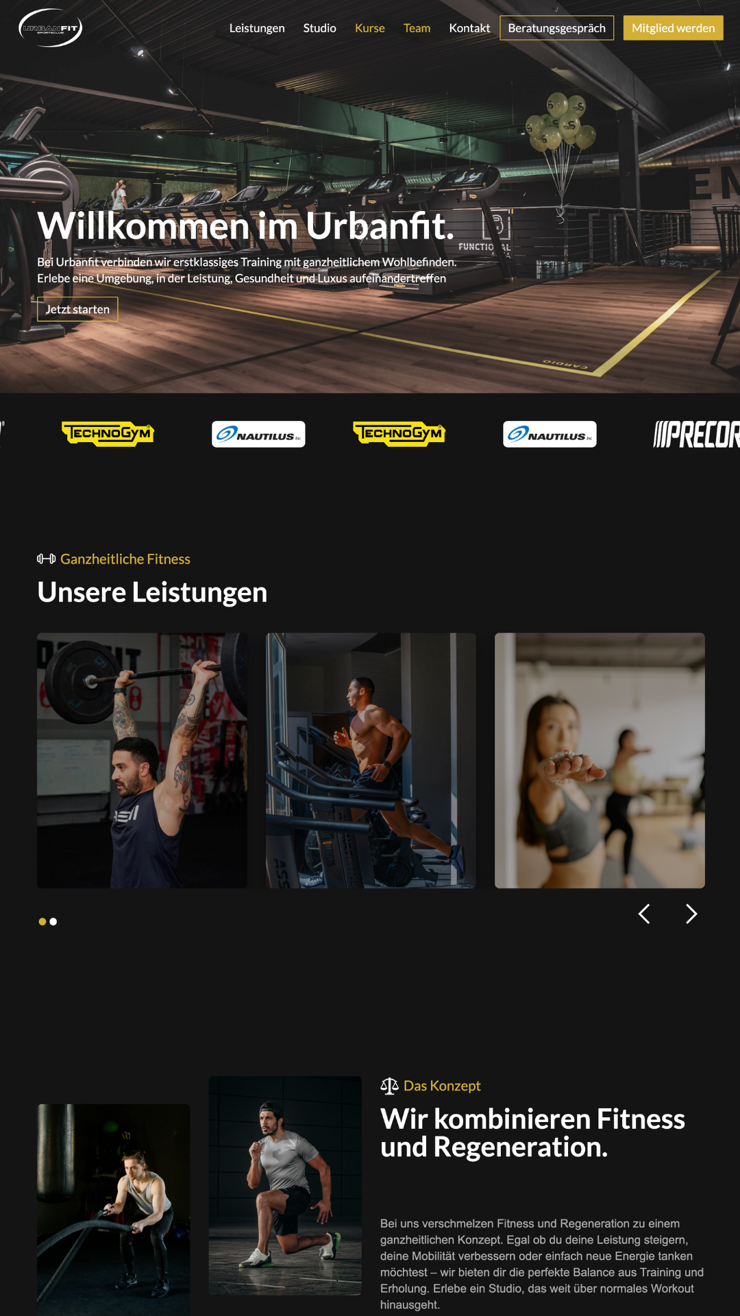 Beispiel für individuell gestaltete Unternehmenswebsite