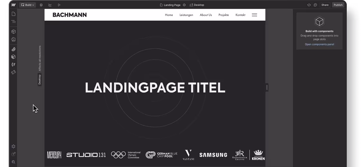 Screenshot einer Website