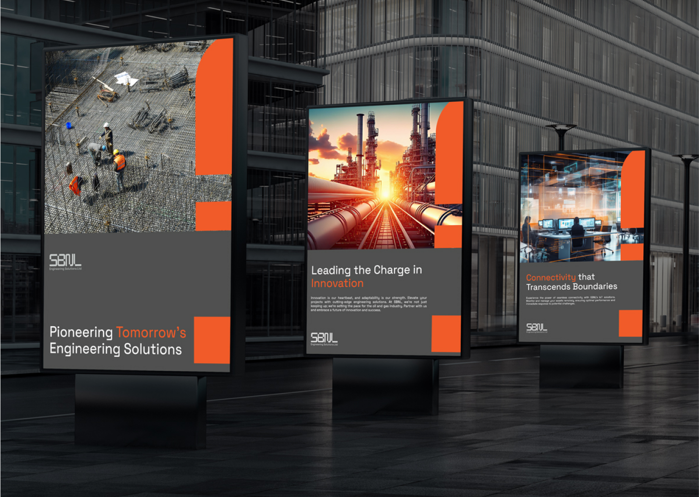 We redefined SBNL’s brand identity to align with its core values of precision and innovation in the oil and gas sector. The refined grey and orange color palette was strategically chosen to balance reliability and sophistication with dynamic energy and progress, reinforcing SBNL’s commitment to forward-thinking solutions. The refreshed identity ensures a professional yet approachable aesthetic, positioning the brand as a trusted leader in the industry.
