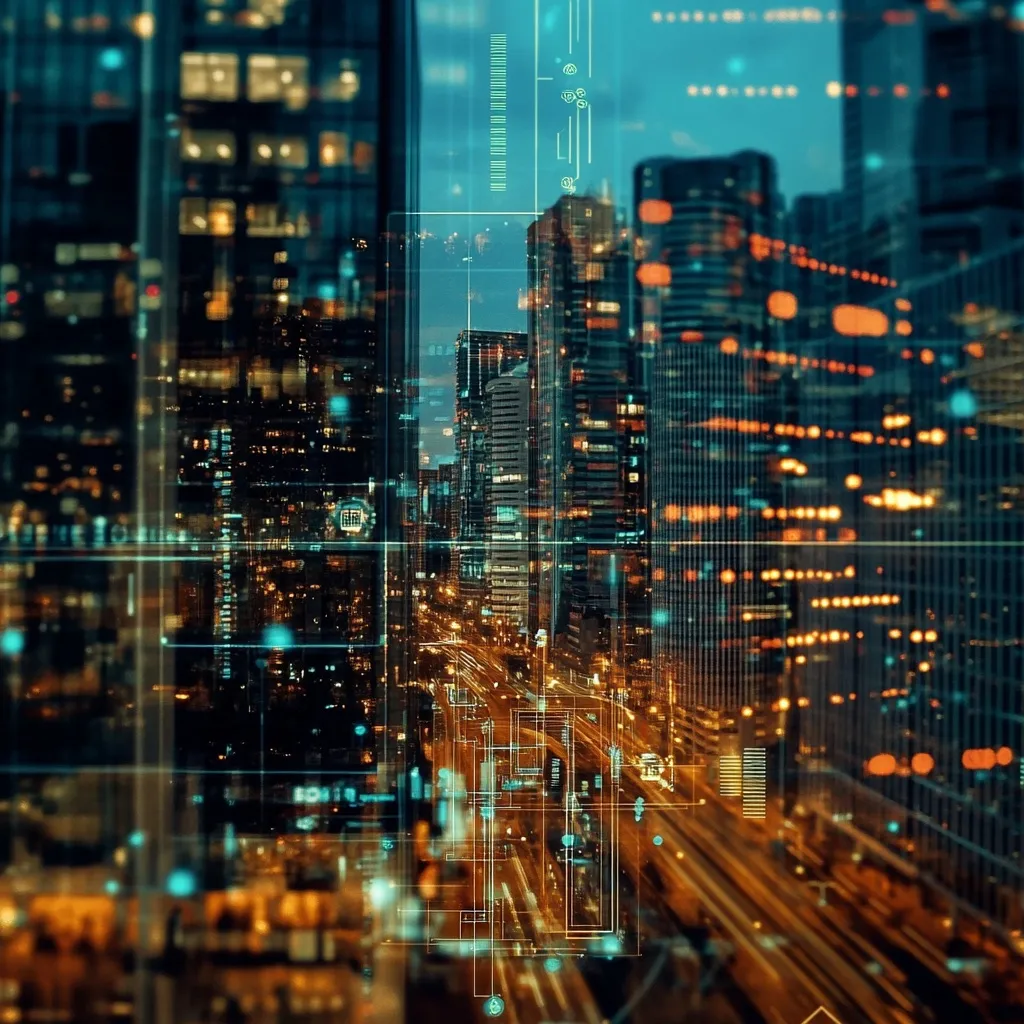 Financial data and trading interfaces rendered as connected systems