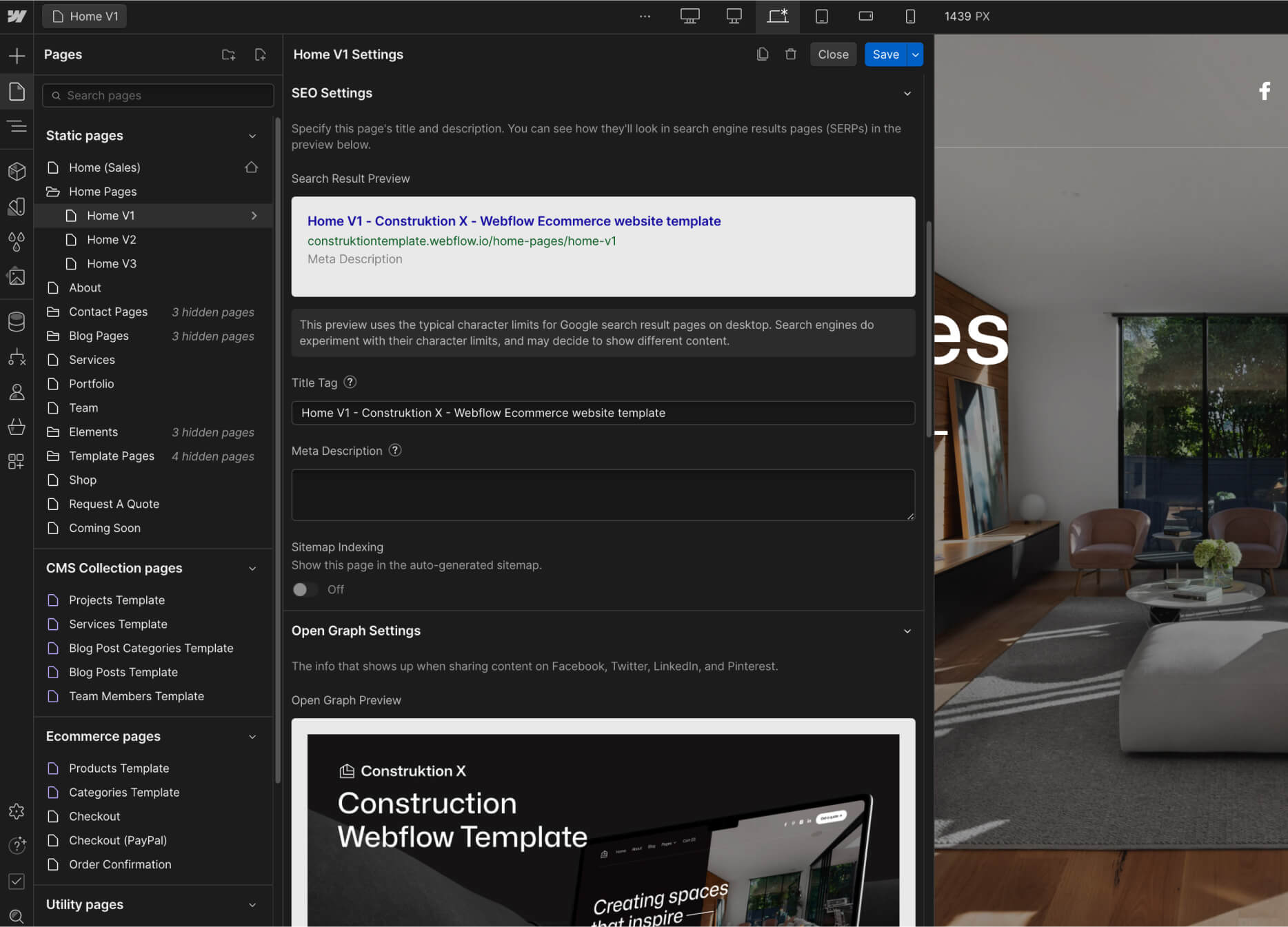 SEO - Construktion X Webflow Template
