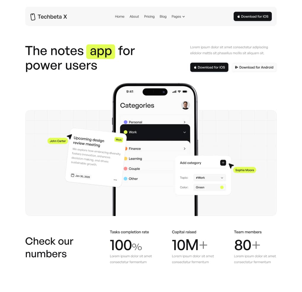 Techbeta X - Home V2 Page - Tech App Webflow Template