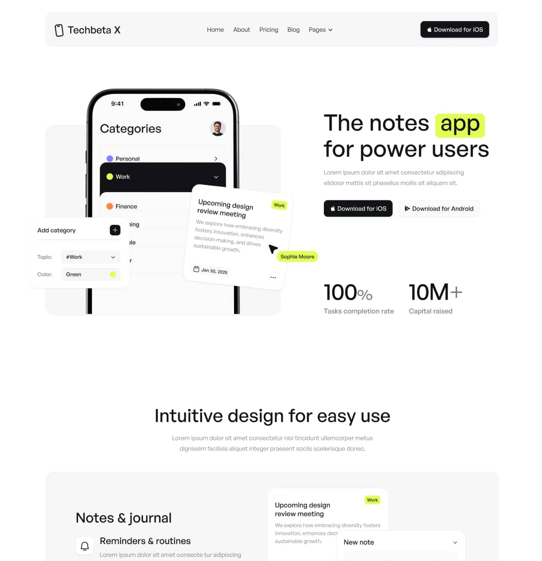 Techbeta X - Home V3 Page - Tech App Webflow Template
