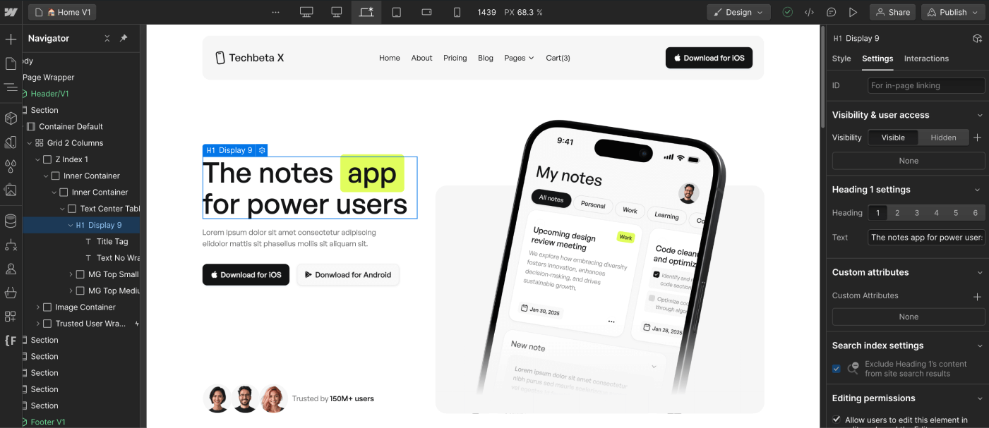 Static Content - Techbeta X Webflow Template