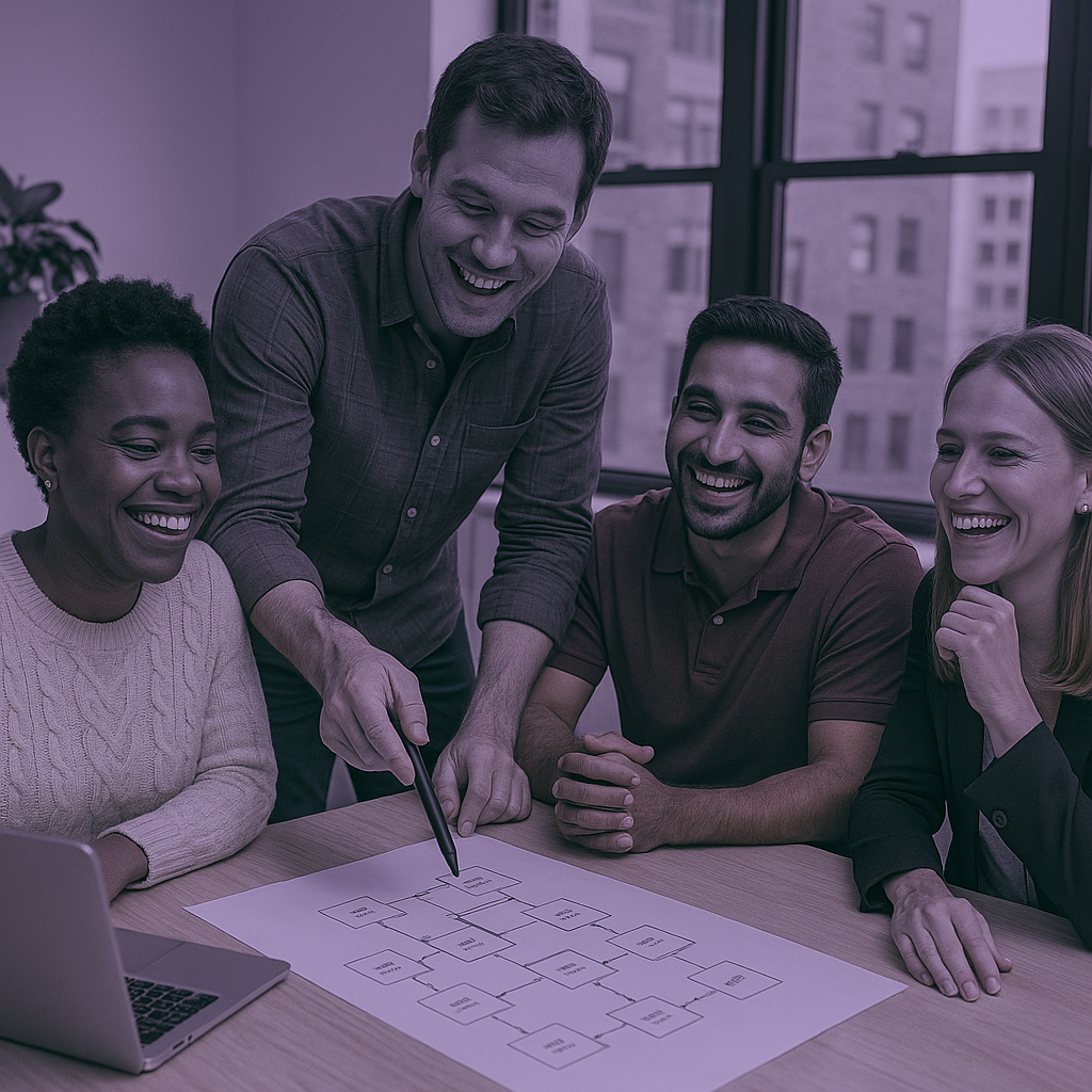 A team working together in an office