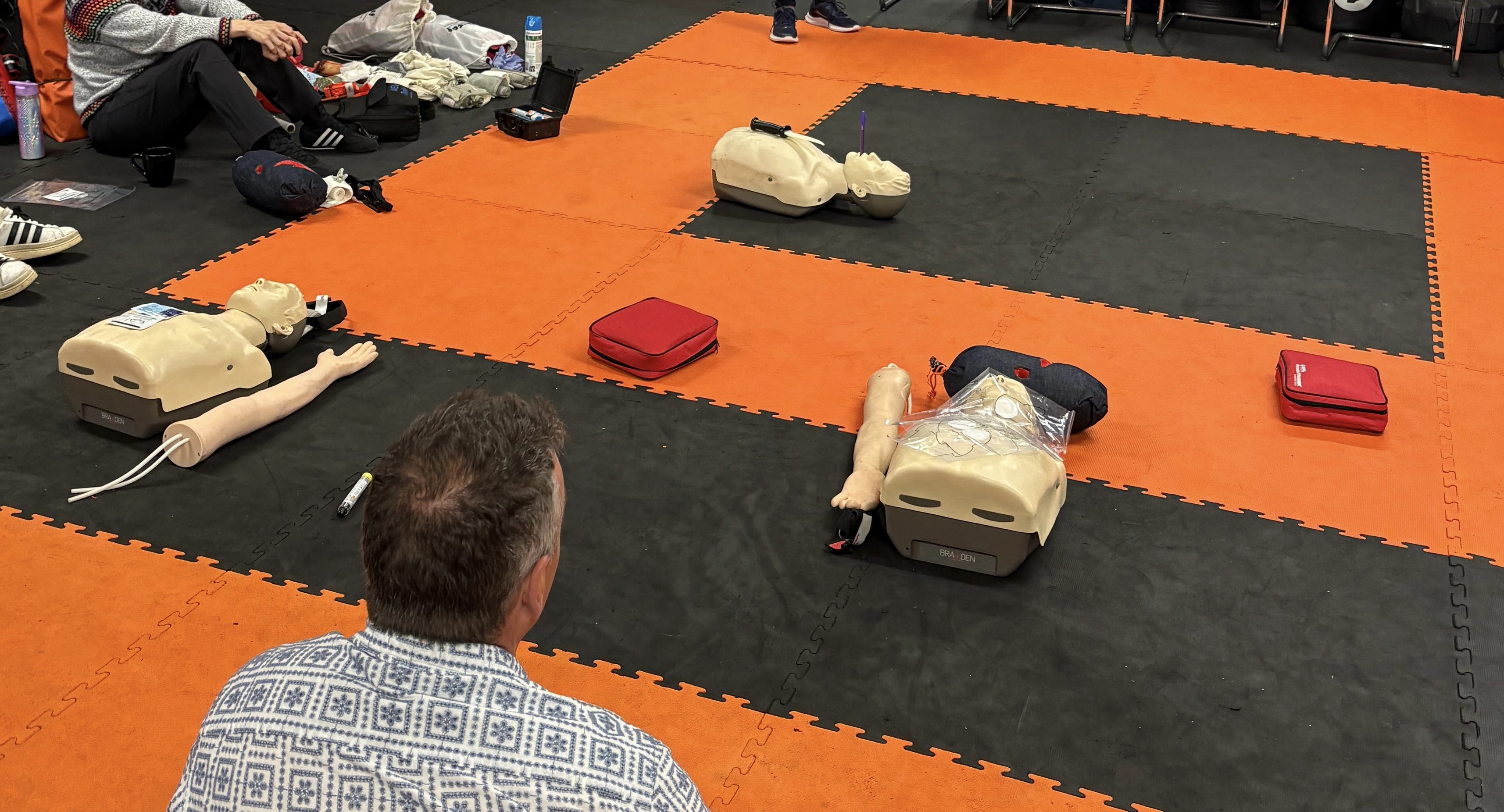 The author on a required First Aid training course