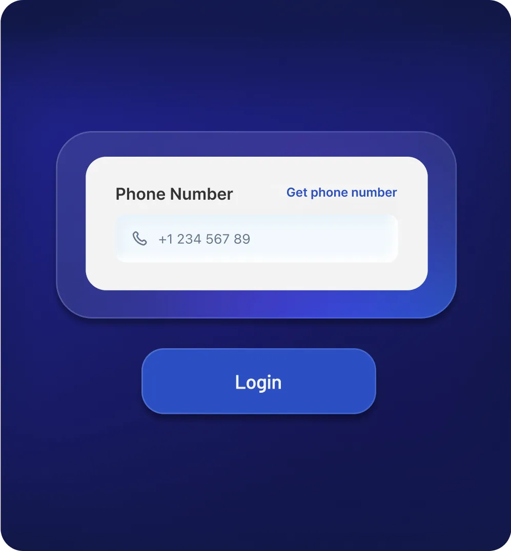 an illustration of a phone number based login