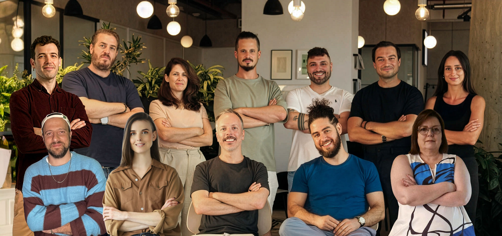 A group of people posing for a picture.