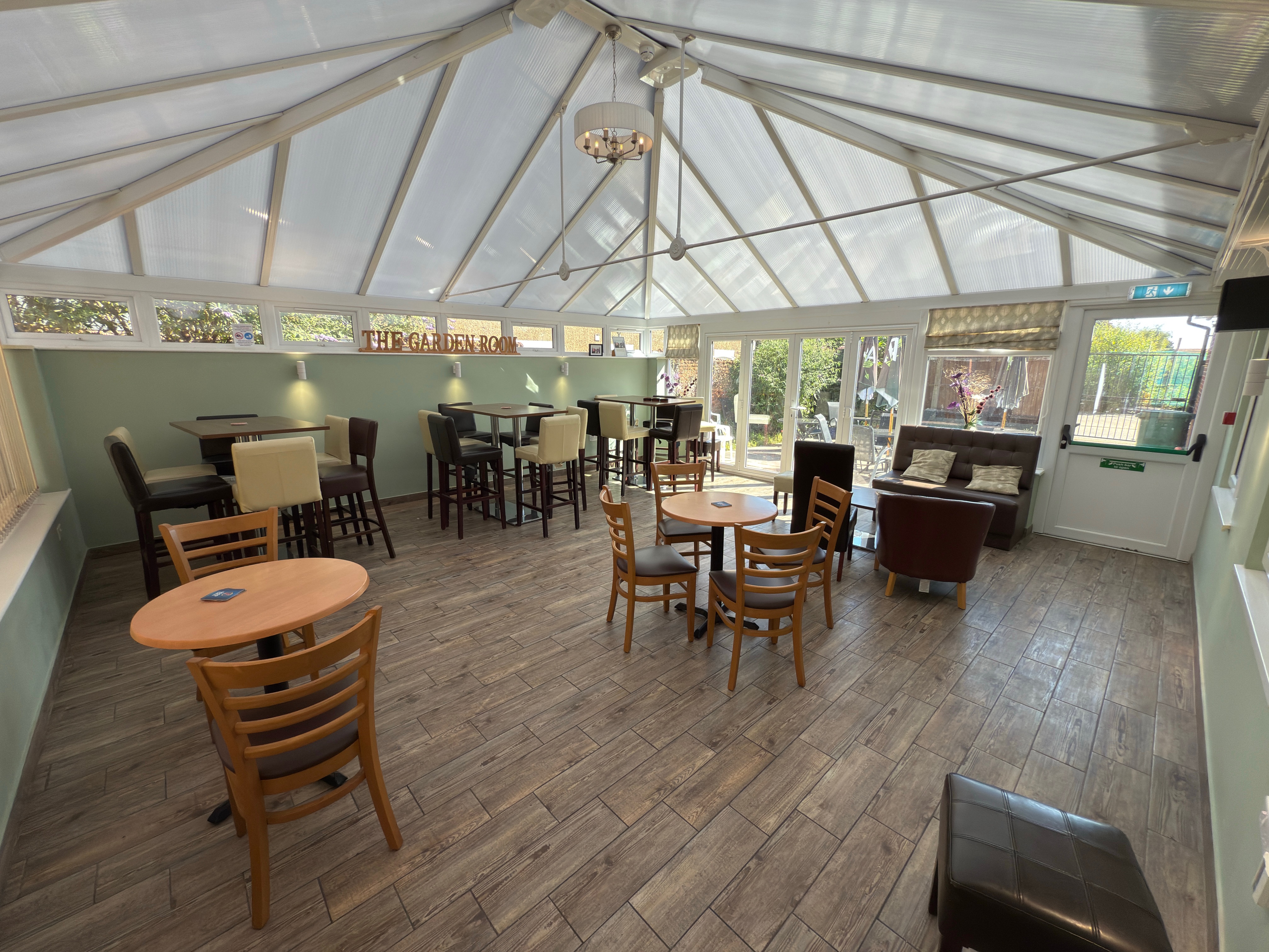 The Garden Room of the Conni, Swaffham Conservative Club, place to drink and socialise in Swaffham