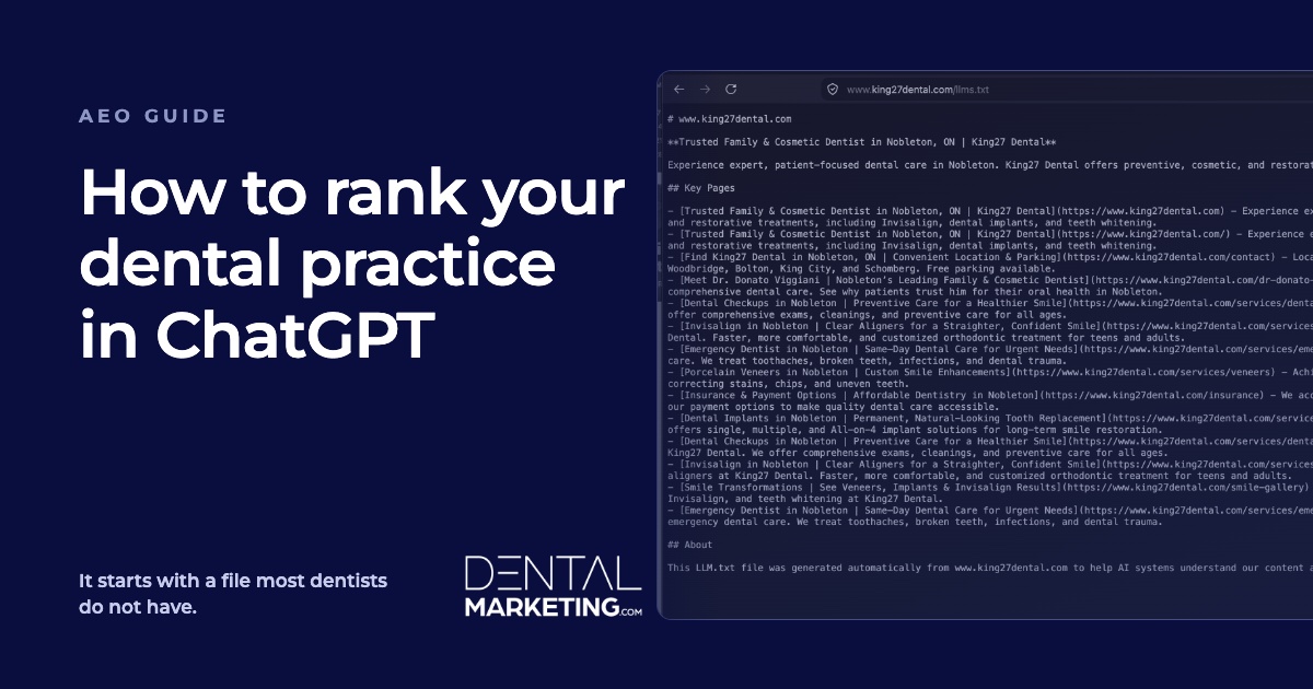 How to Rank Your Dental Practice in ChatGPT (AEO Guide)