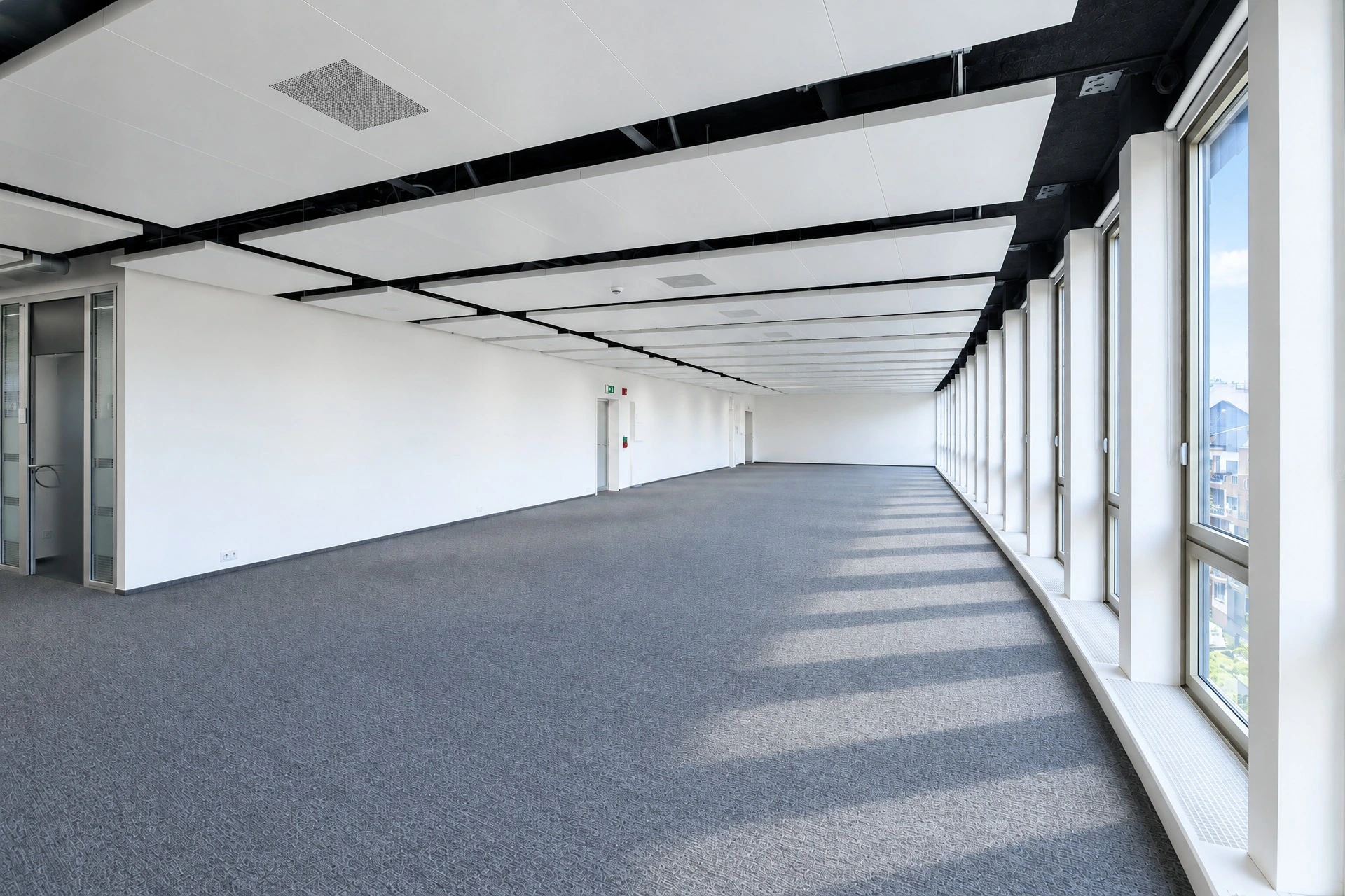 Empty office before virtual staging