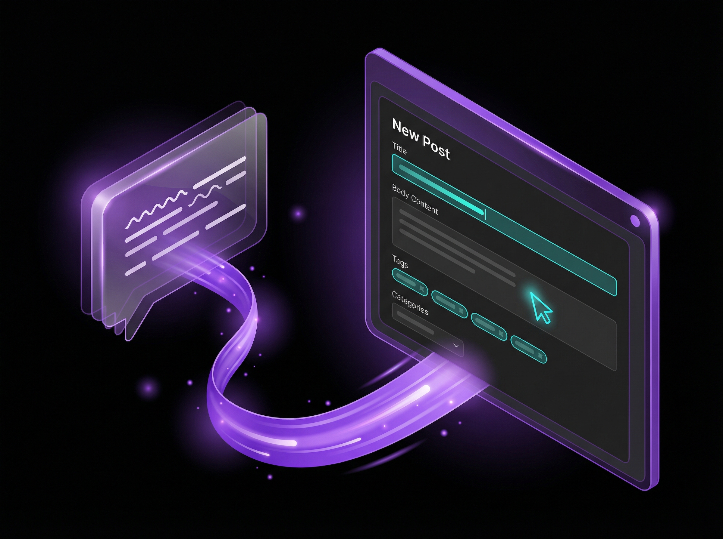 Claude AI connected to Webflow CMS publishing system diagram