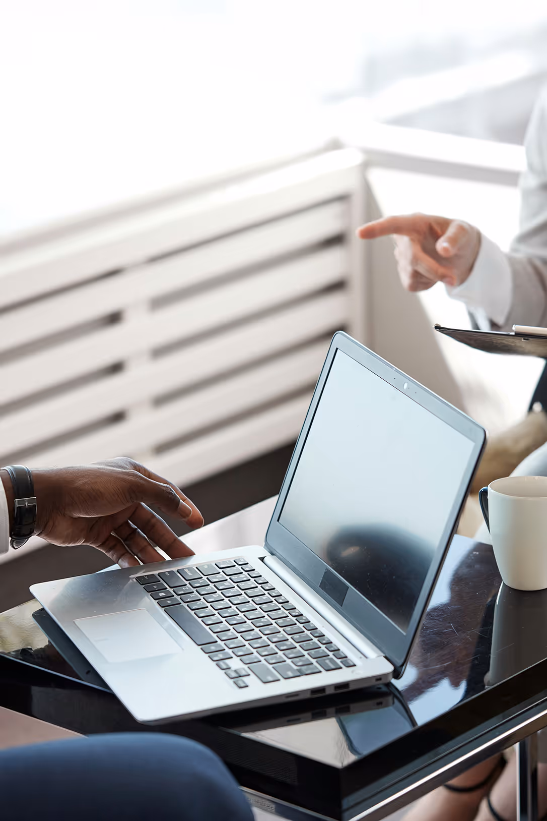 Two people having a meeting