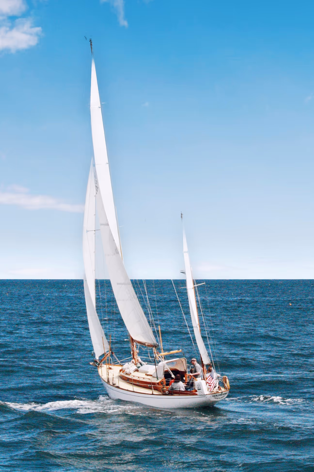 A boat sailing on the ocean