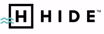 Logo showing the letter H inside a square with wavy lines to the left, followed by the word HIDE in bold letters.