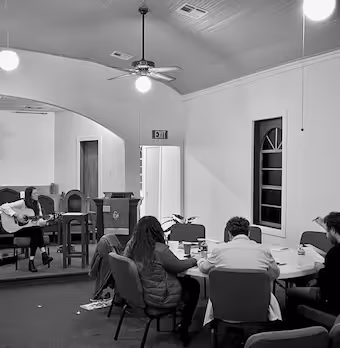 The early core team for the new church plant in Mandeville worshiping together