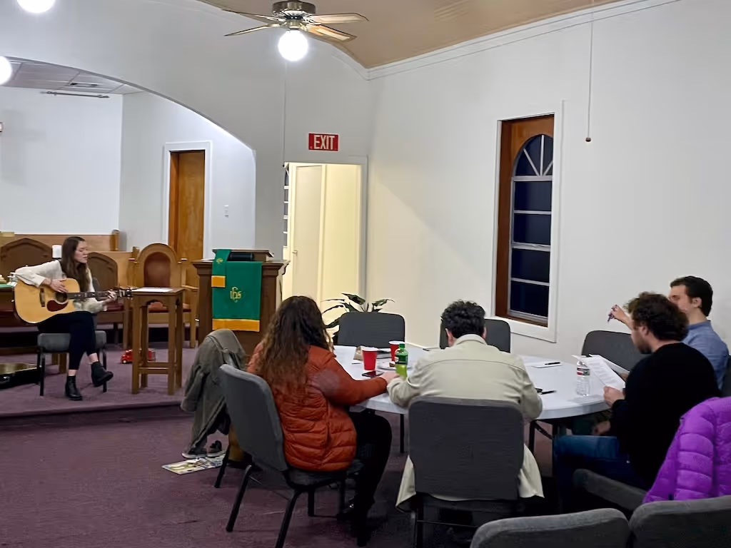 The early core team for the new church plant in Mandeville worshiping together