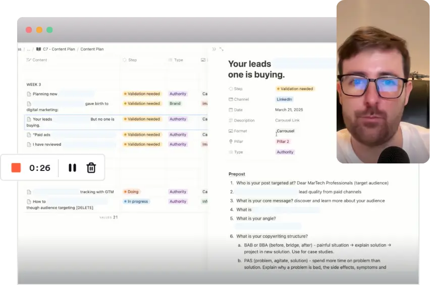 Preview review on LinkedIn post process with Loom  