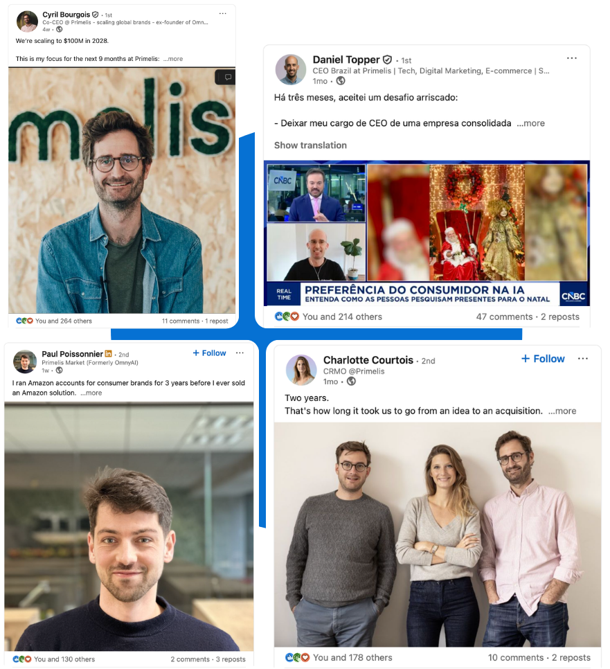 "Animated GIF showcasing LinkedIn profile insights for a Sales Director, including expertise in B2B sales, marketing, and growth strategy. Highlights audience metrics, engagement analytics, and professional expertise visualization."