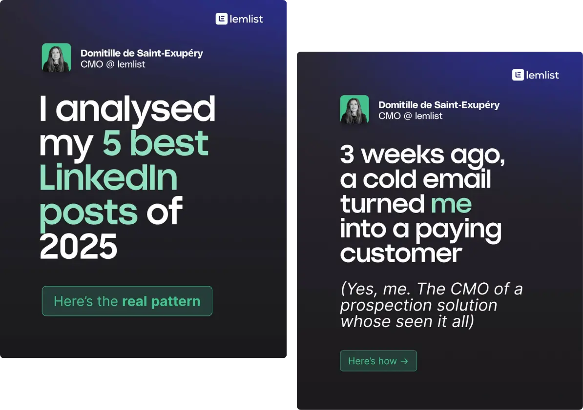 Lemlist LinkedIn post - ContentPath Case Study