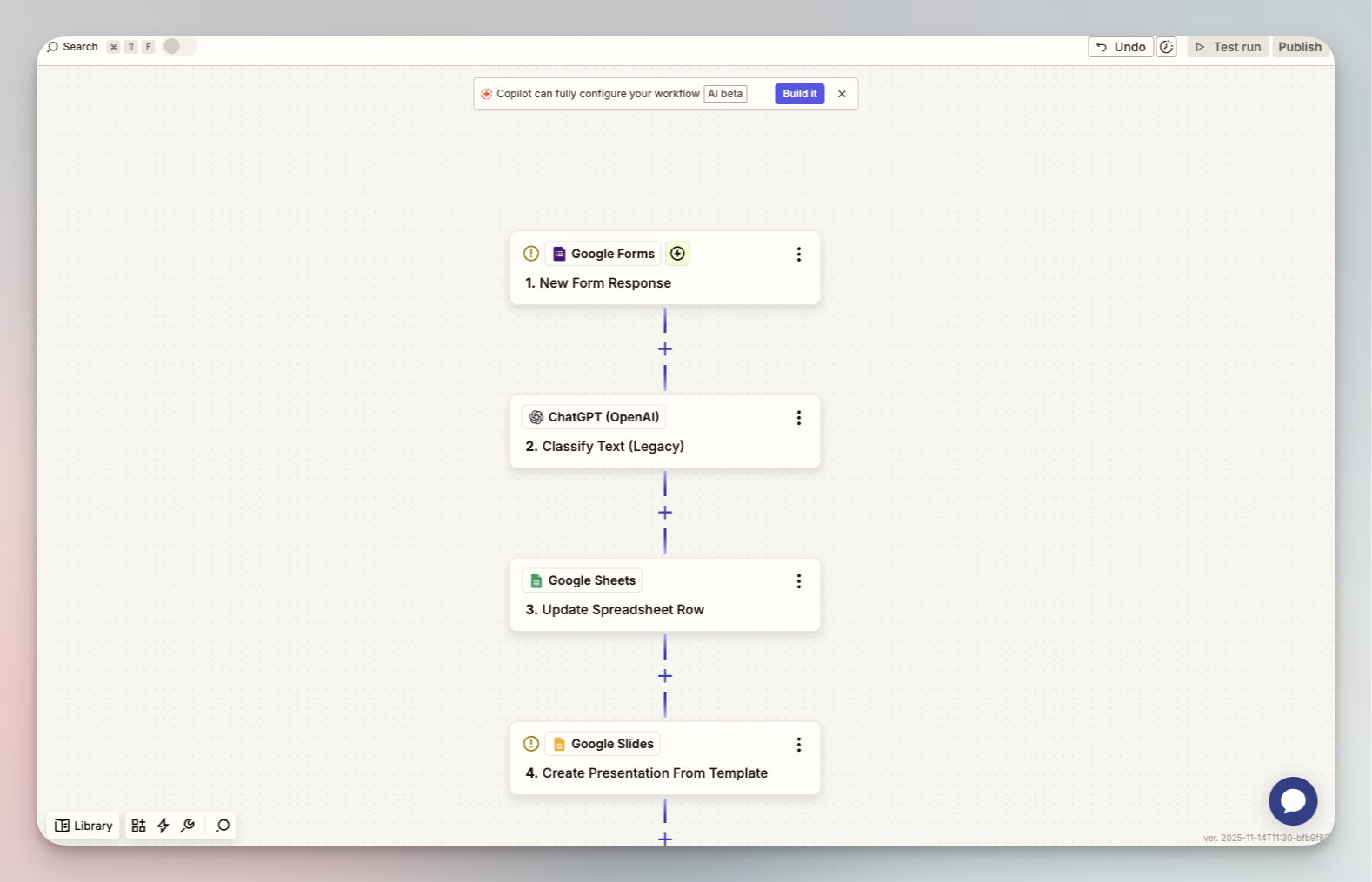 Zapier workflow automating feedback classification and report creation.