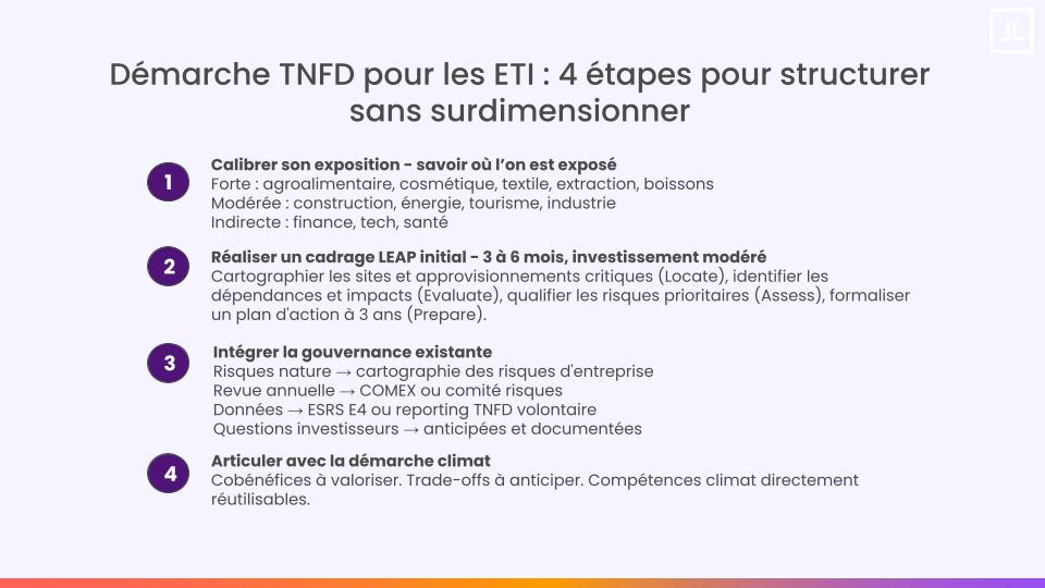 Structurer la démarche TNFD pour les ETI