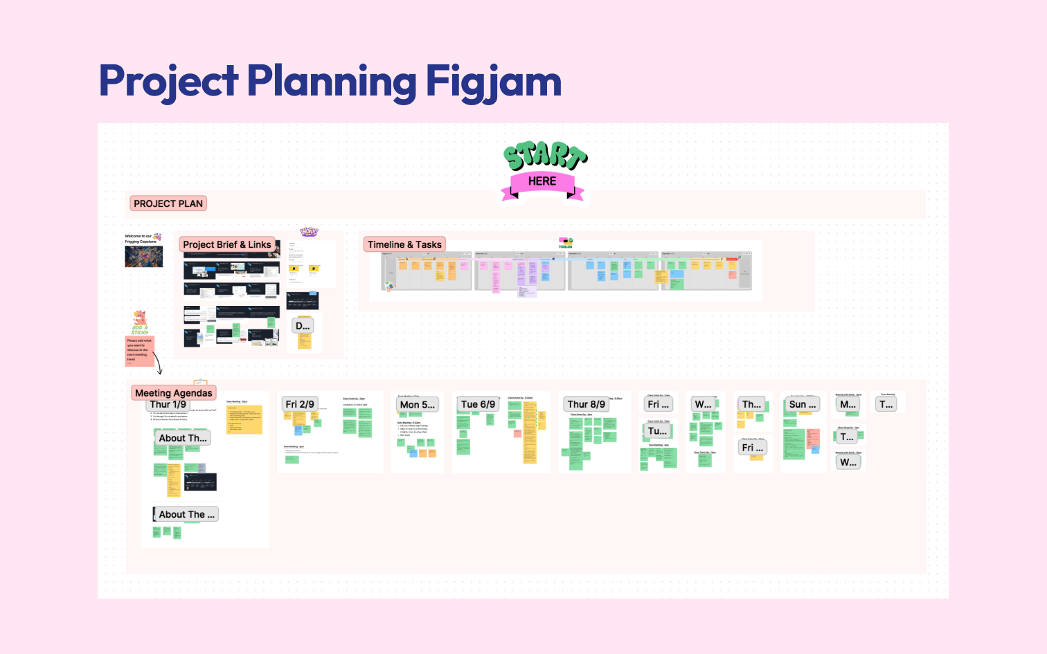 Screenshot of project planning page in figjam
