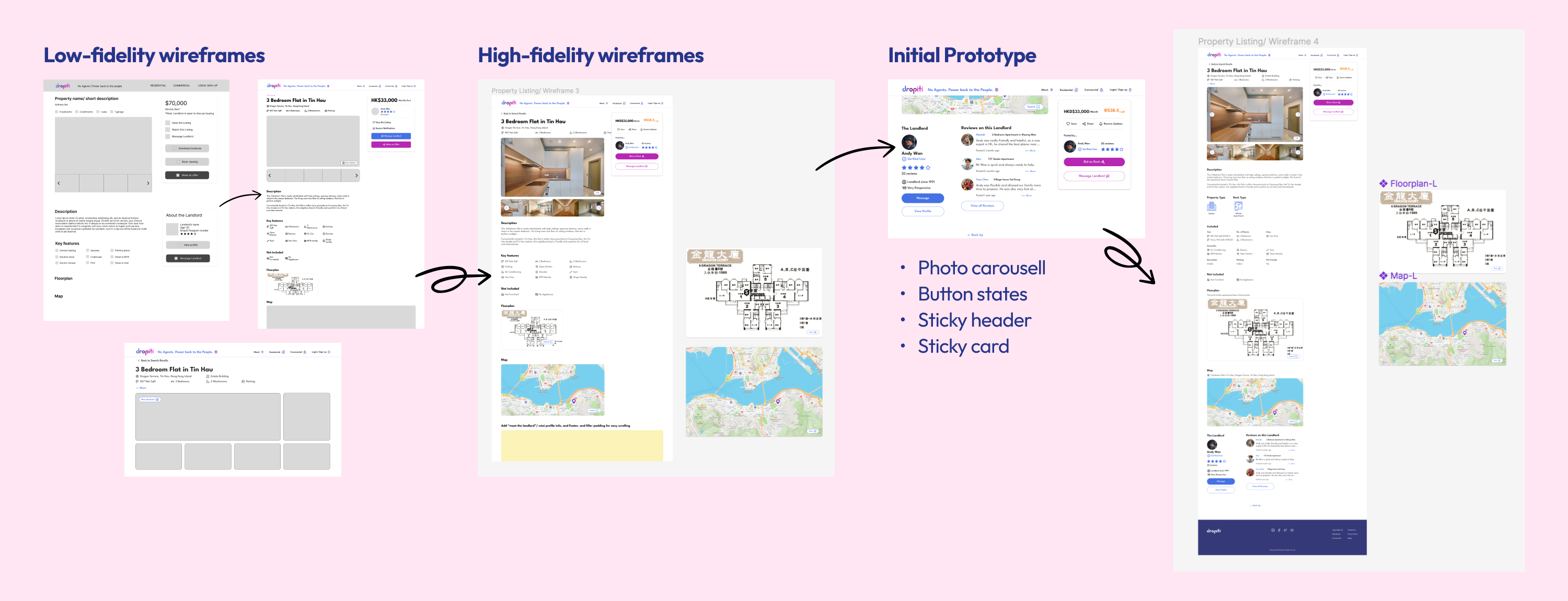 Image showing property listing design progression
