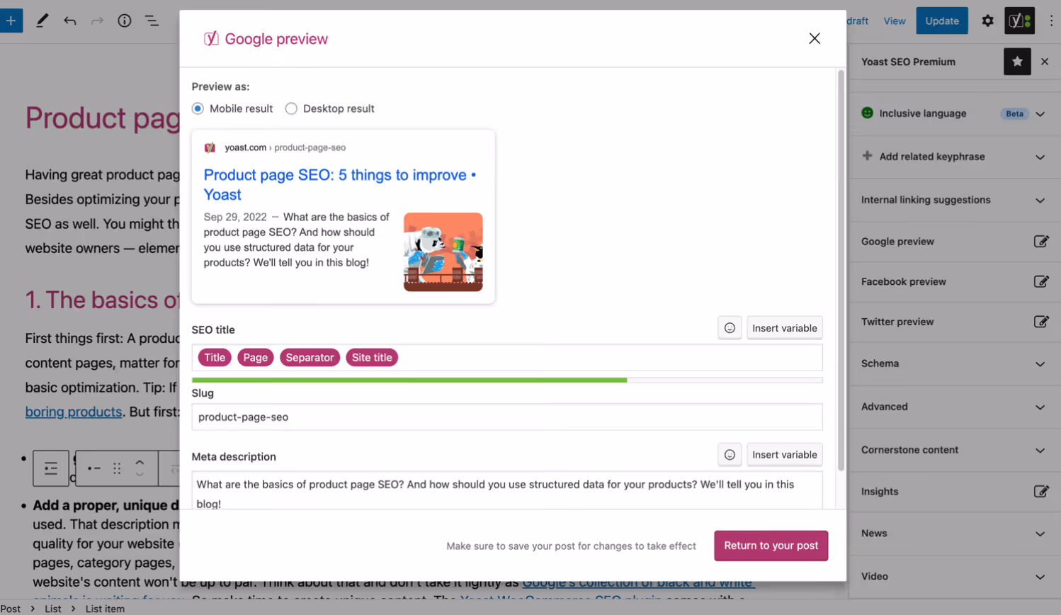 Yoast Plug In in Wordpress