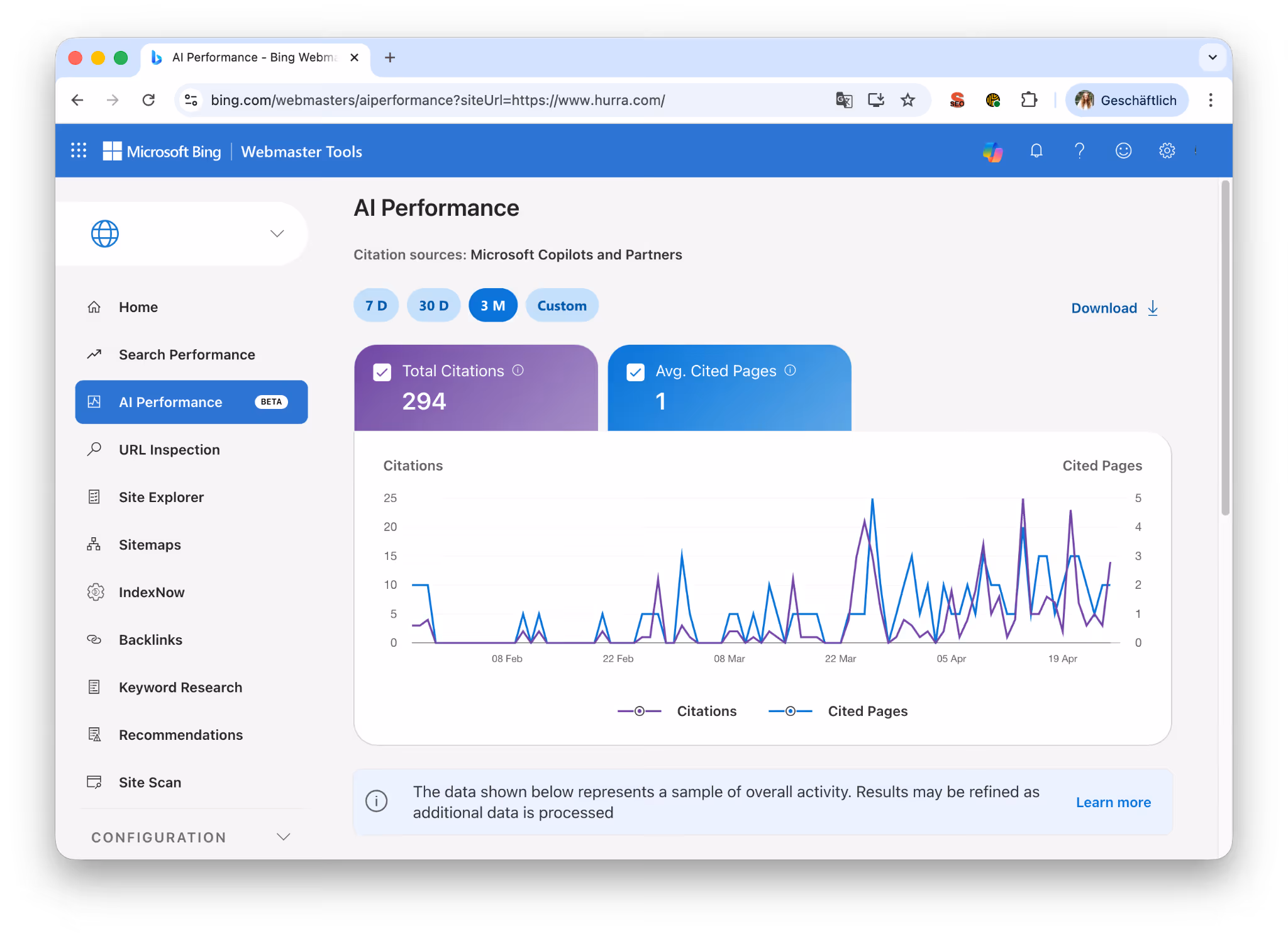 bing webmaster tools übersicht