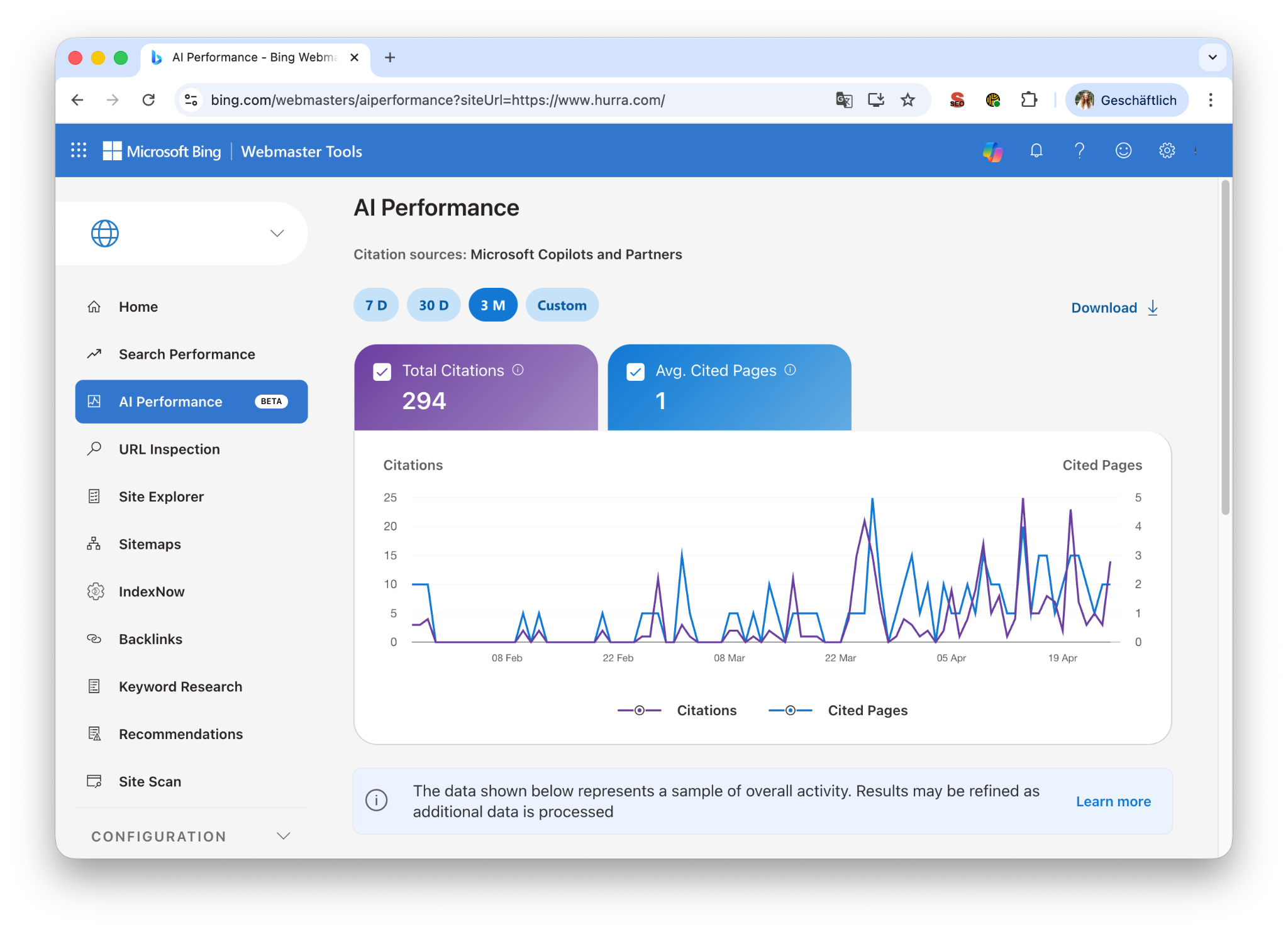 bing webmaster tools übersicht