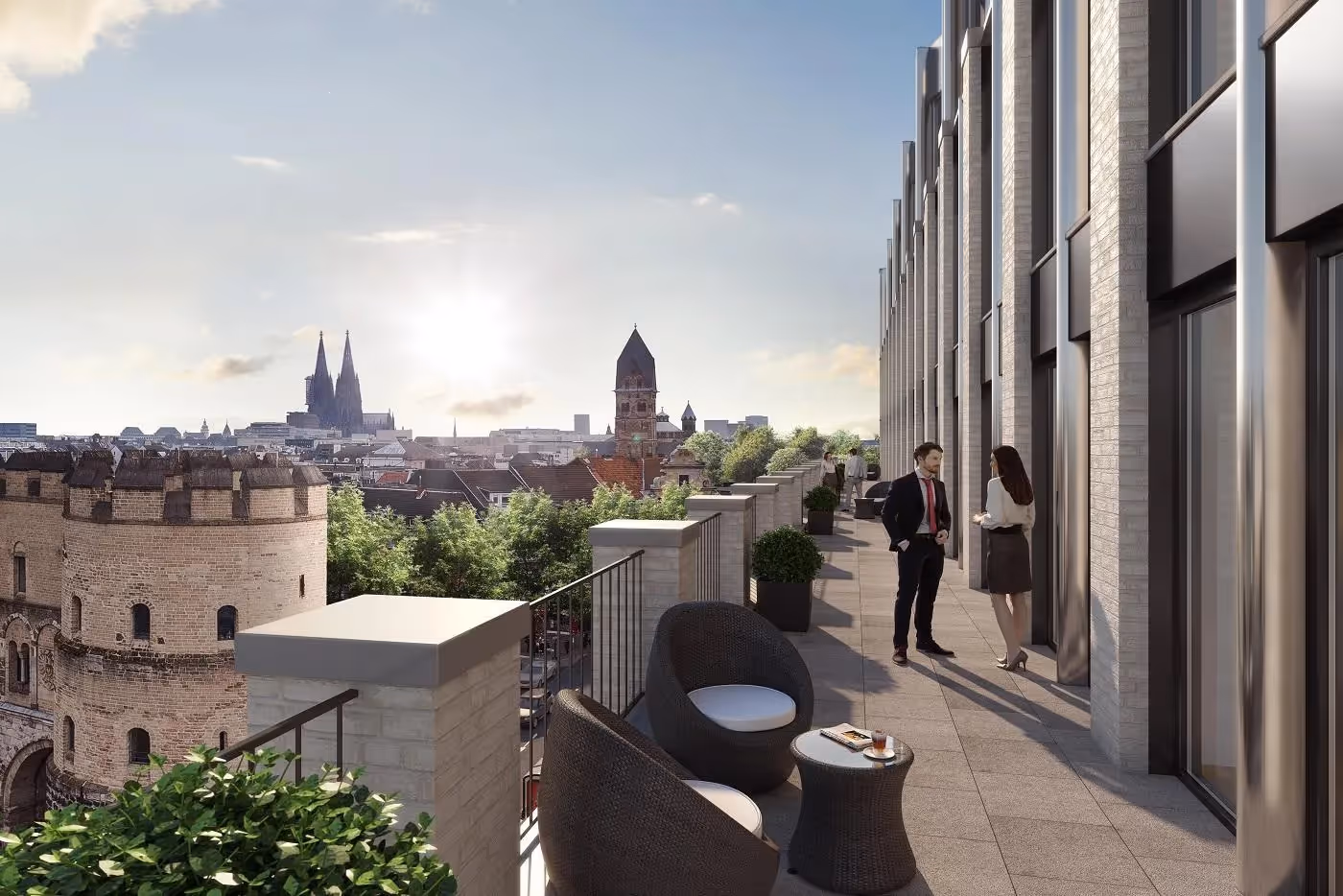 Wallarkaden by Collection — Lounge mit flexiblen Arbeitsplätzen und moderner Architektur