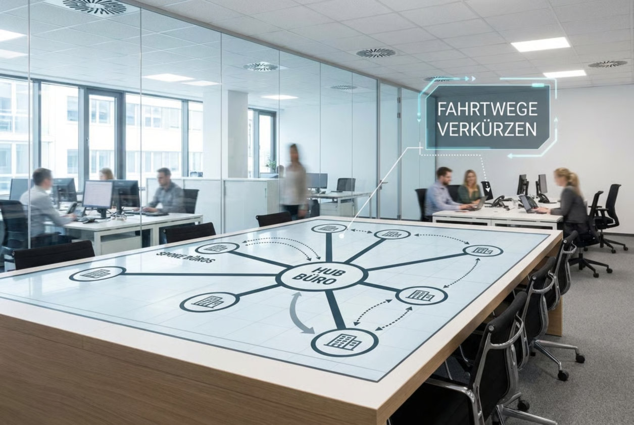 Hub and Spoke: dezentrale Arbeitsorte aufbauen und steuern