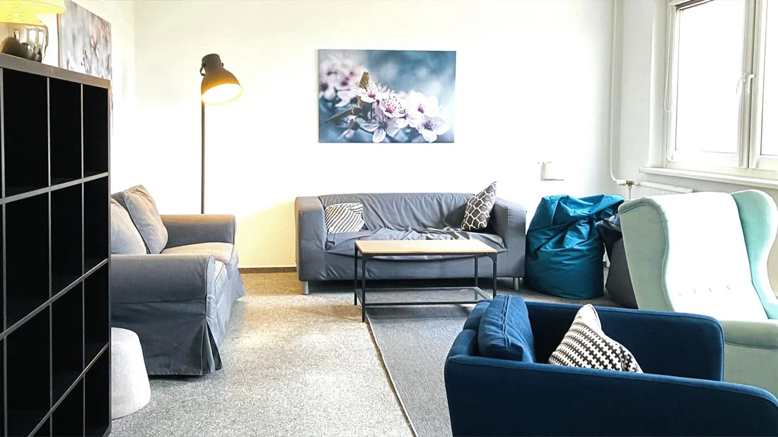 Lounge at the KiezOffice coworking space at Markgrafendamm 24 in Berlin-Friedrichshain