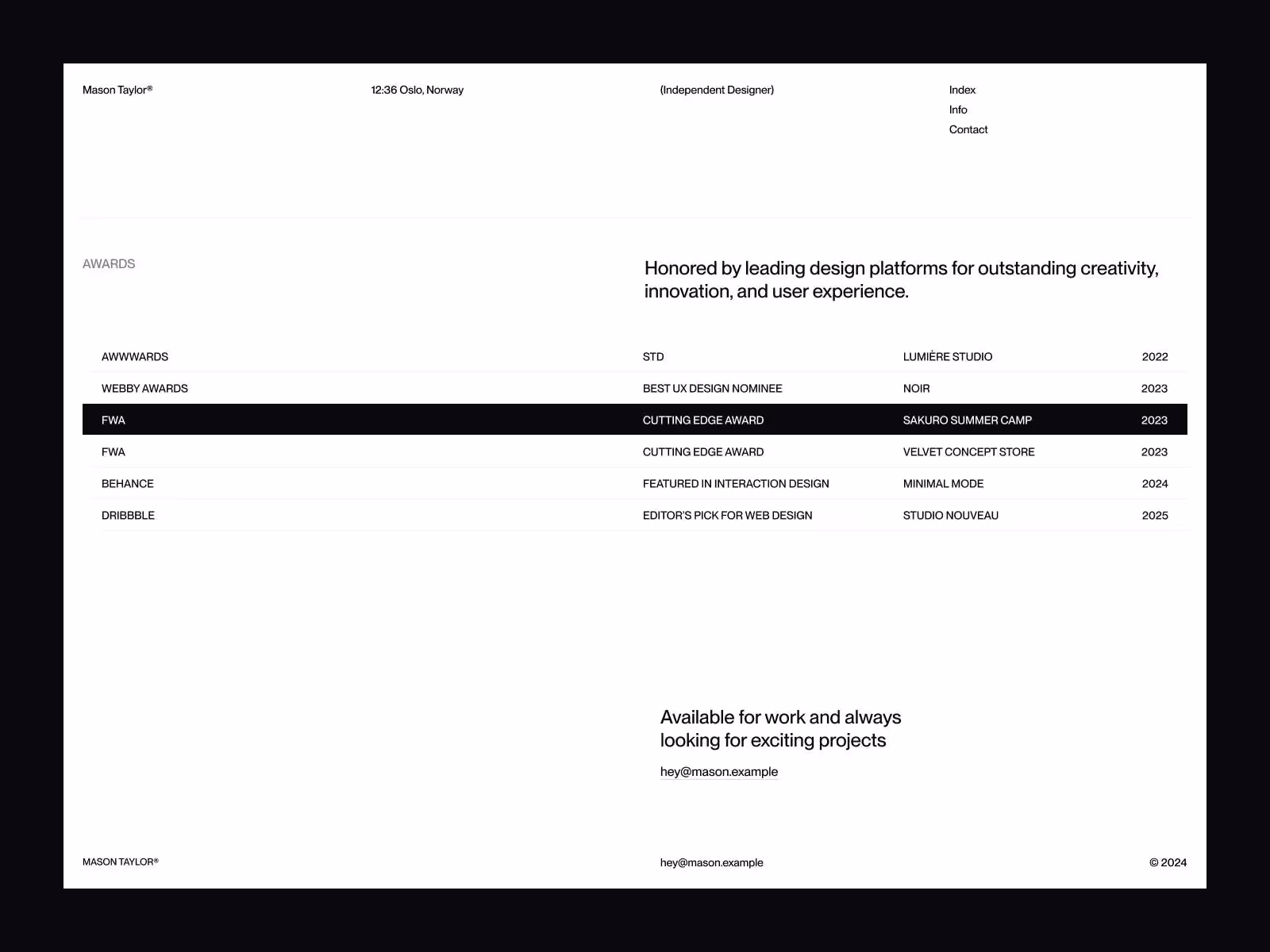 Framer Portfolio Template