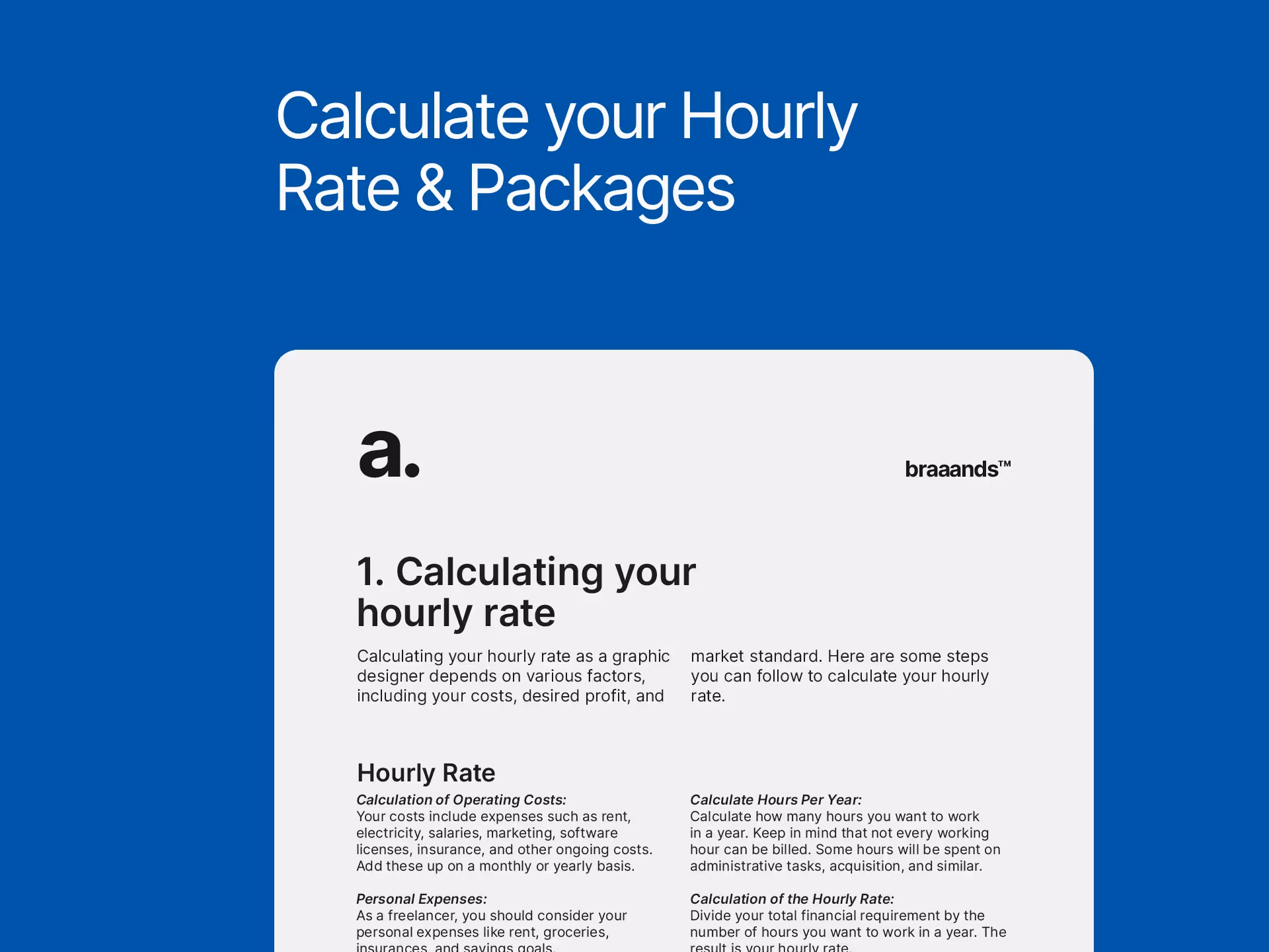 Calculate your Hourly Rate & Design Packages