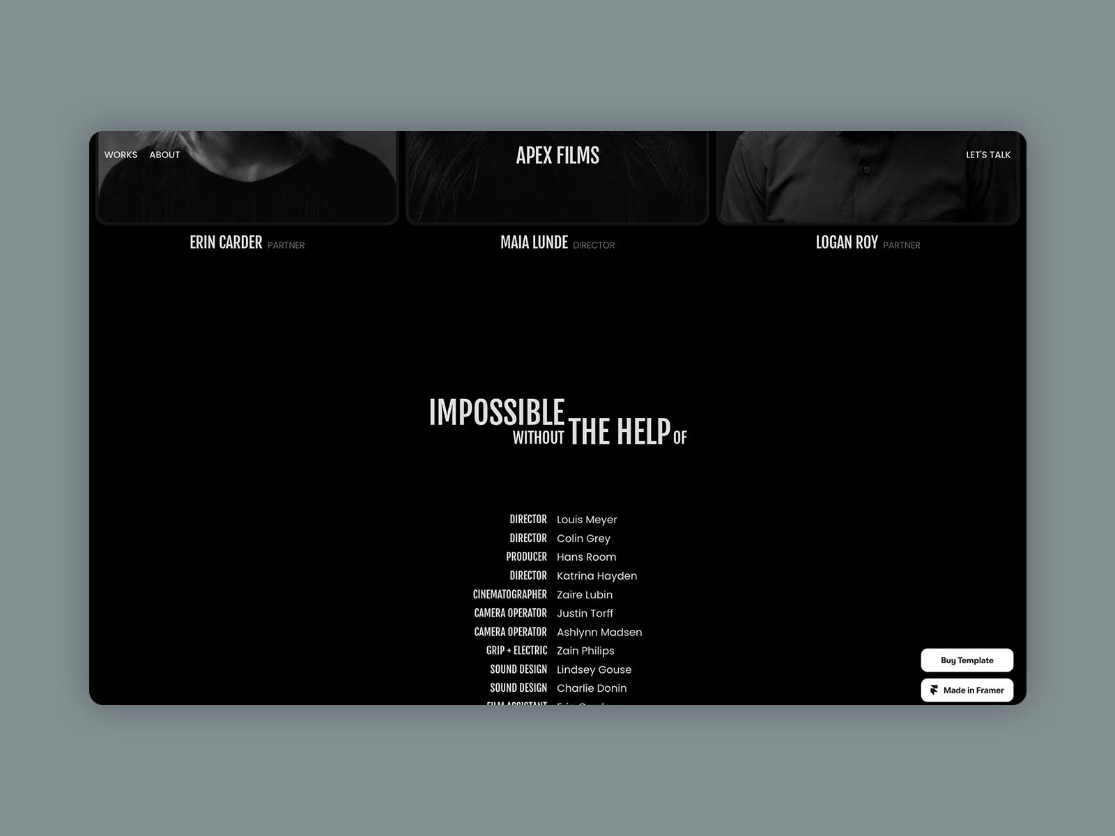 Cinematography Portfolio Framer Template