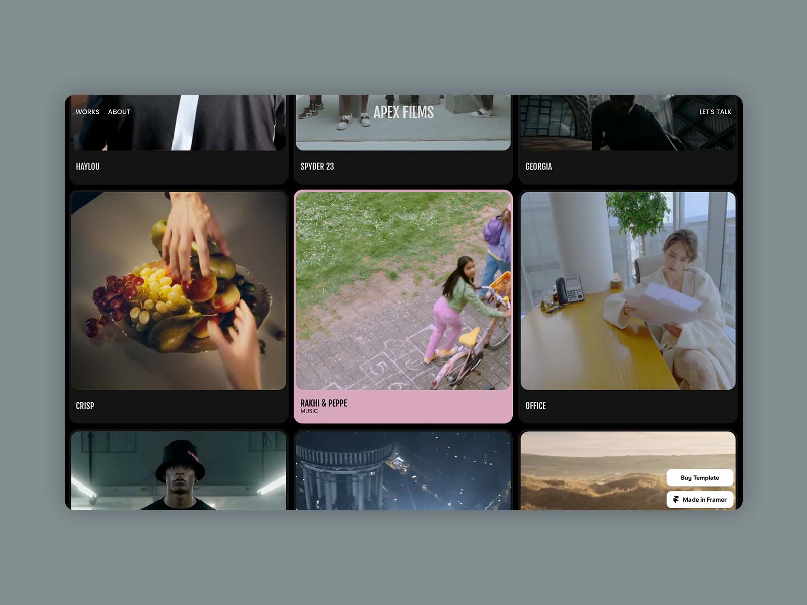 Cinematography Portfolio Framer Template