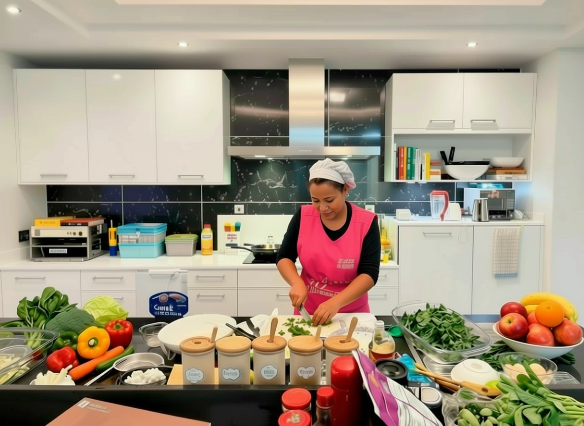 Etalem maid cooking food