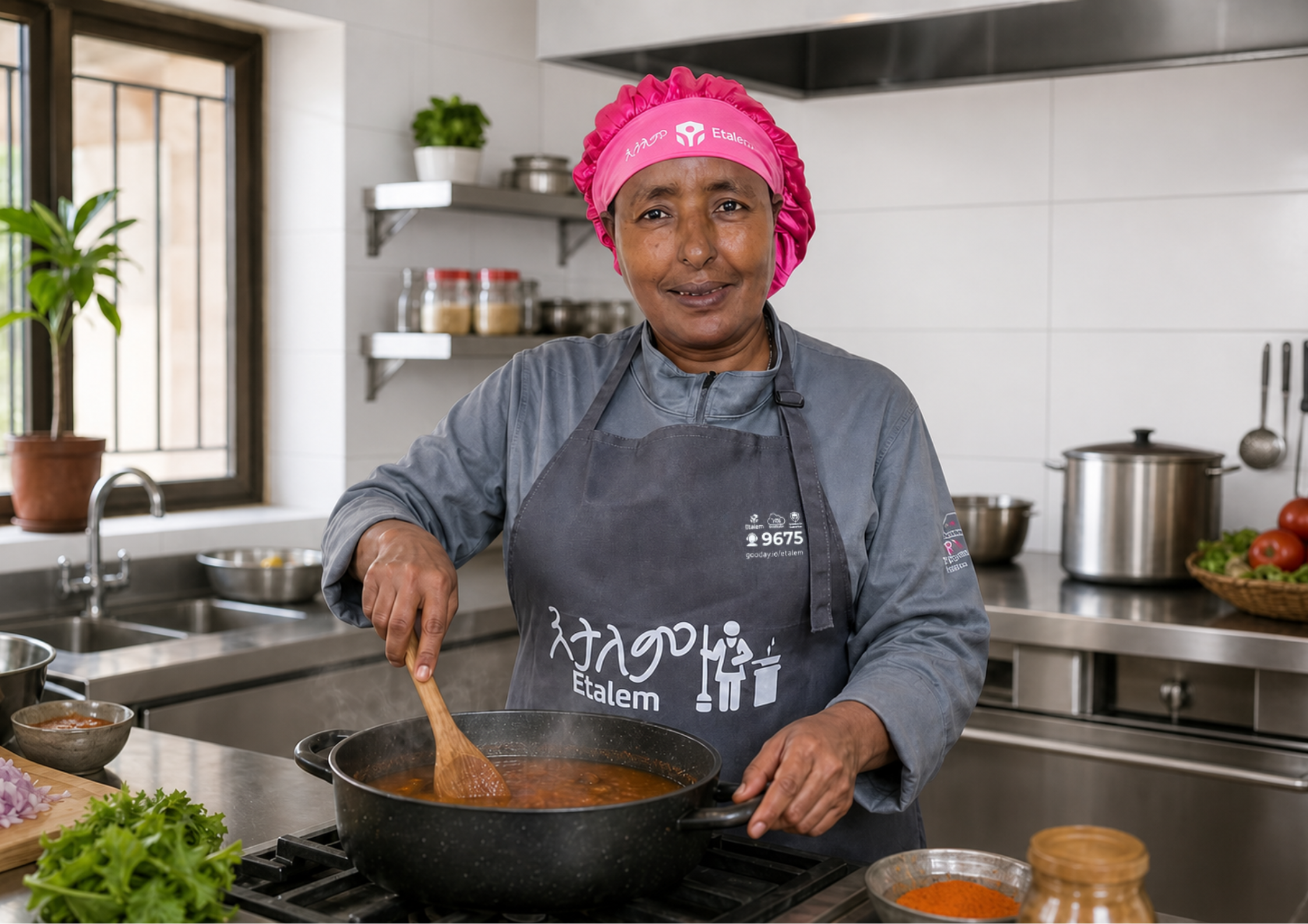 Etalem professional chef preparing a meal