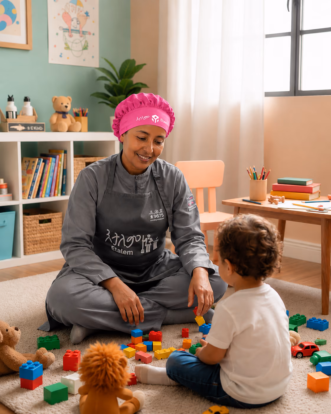 Etalem nanny caring for a child