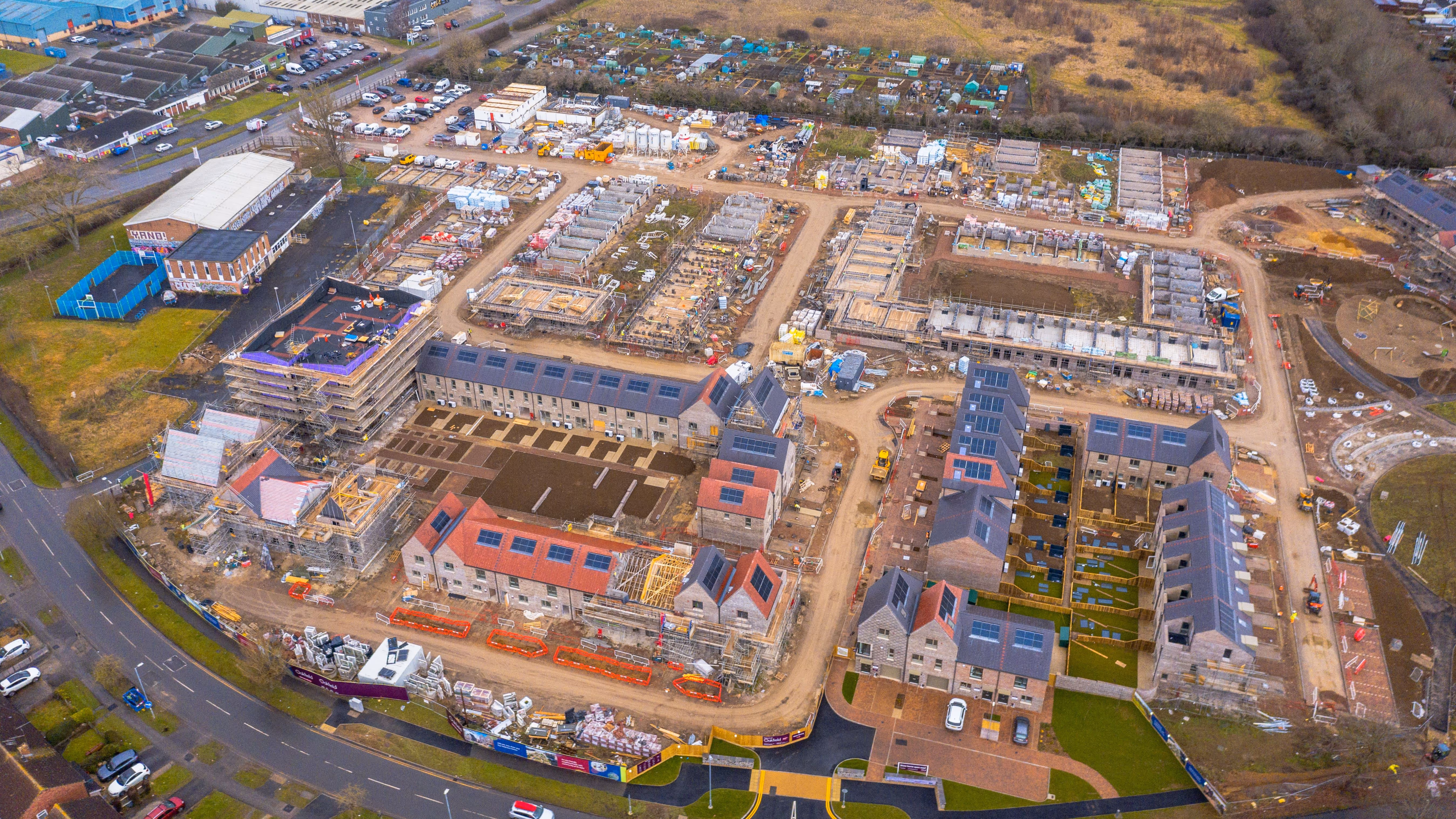 Arial image of the site under construction