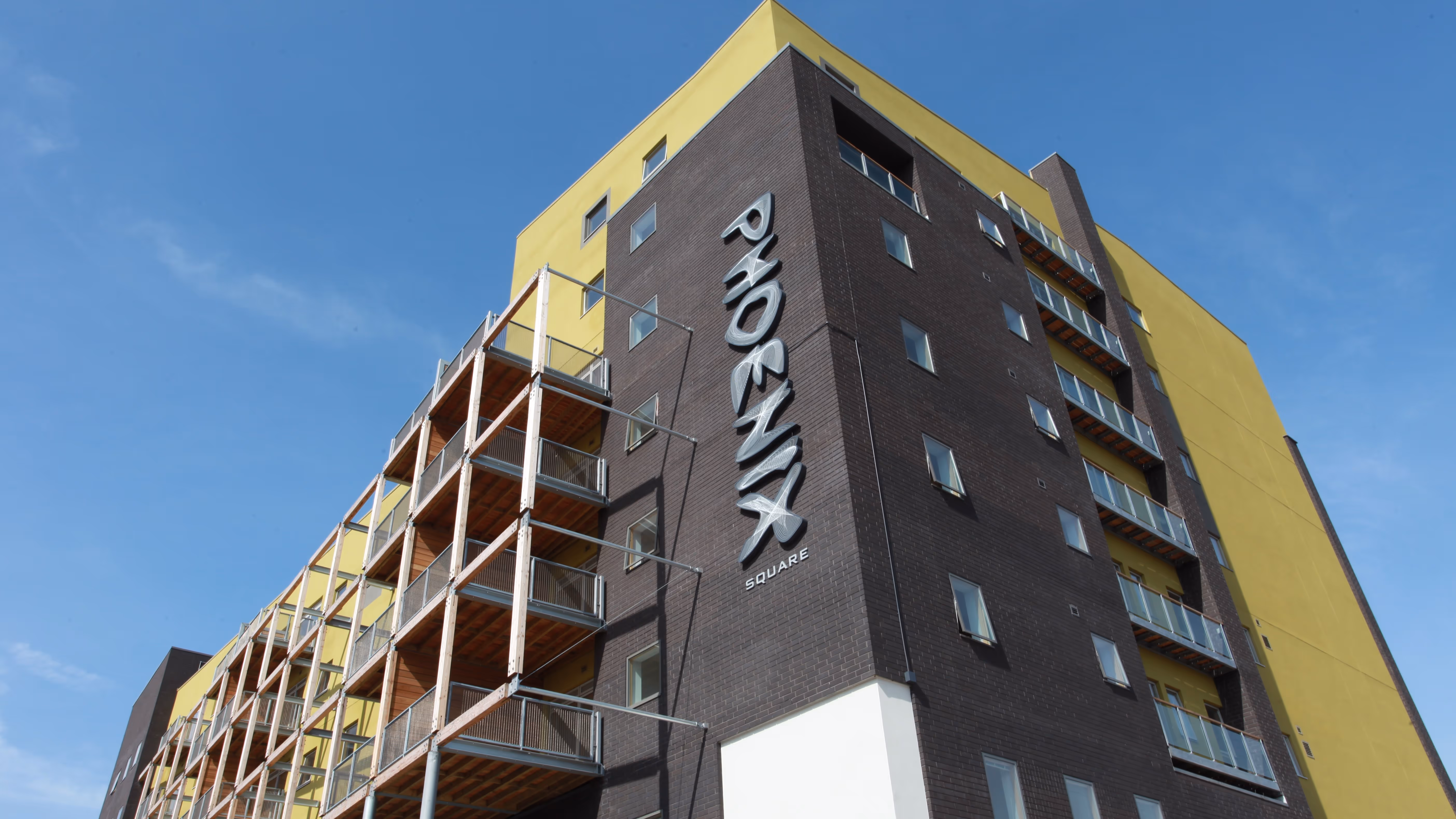 A residential block in the sun