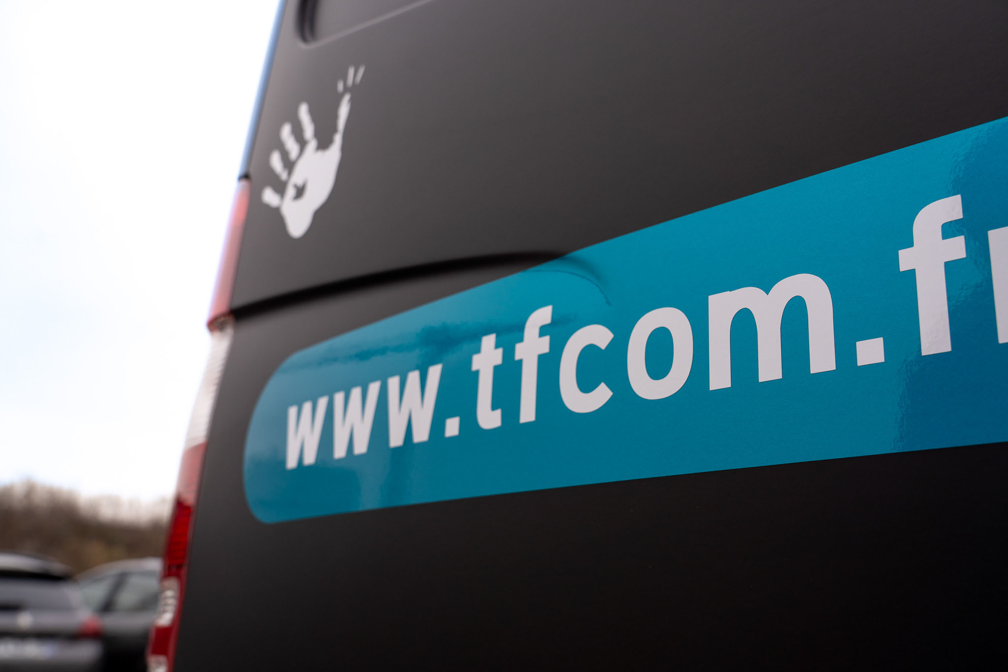 Signalétique avec l’adresse du site TFCom