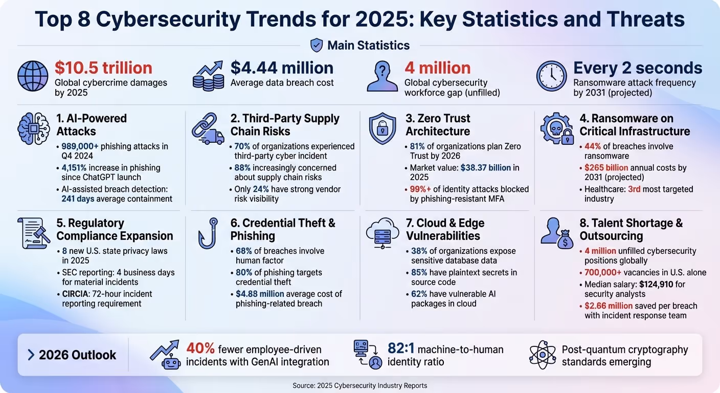Top 8 Cybersecurity Trends for 2025: Key Statistics and Threats