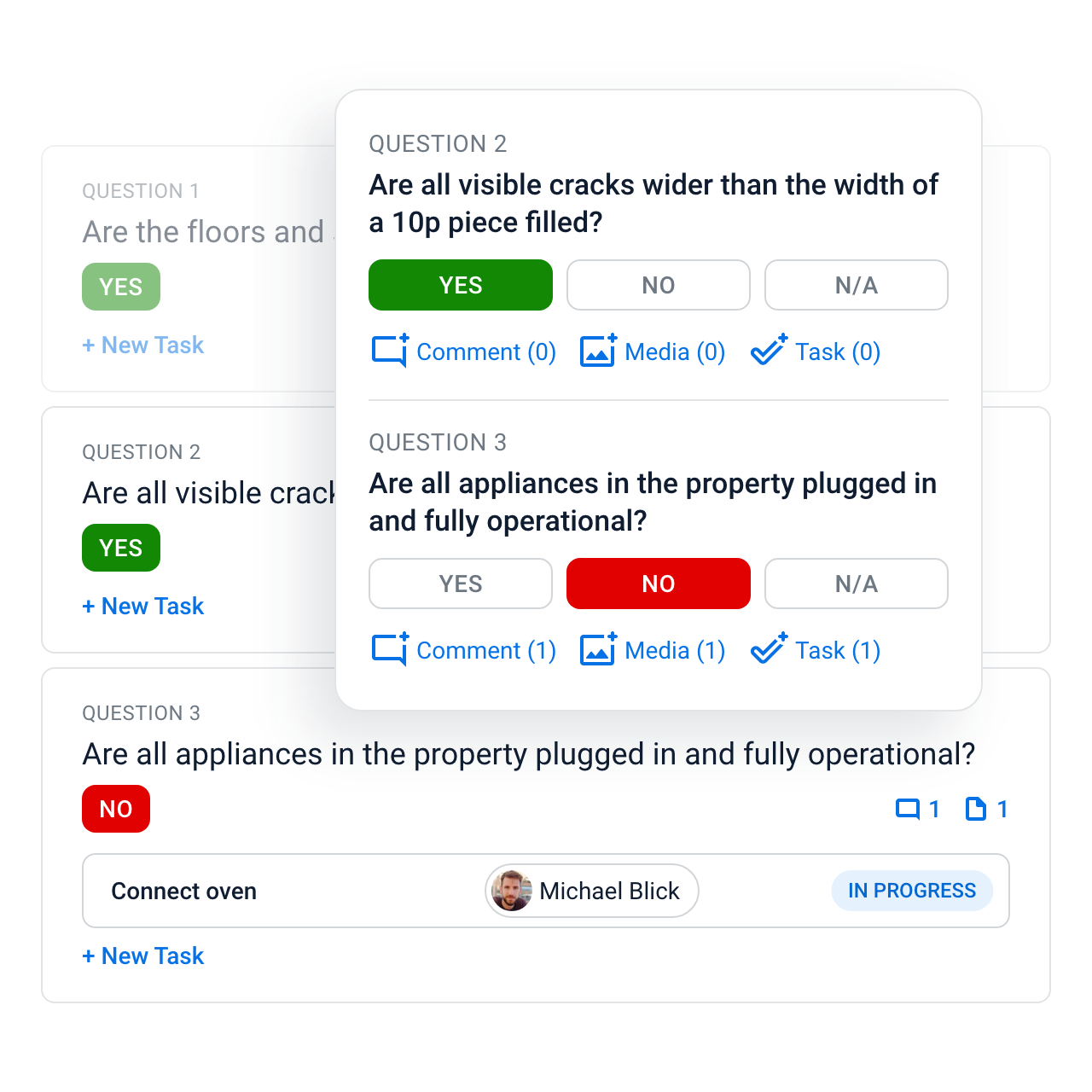 Inspection and task management software screenshot