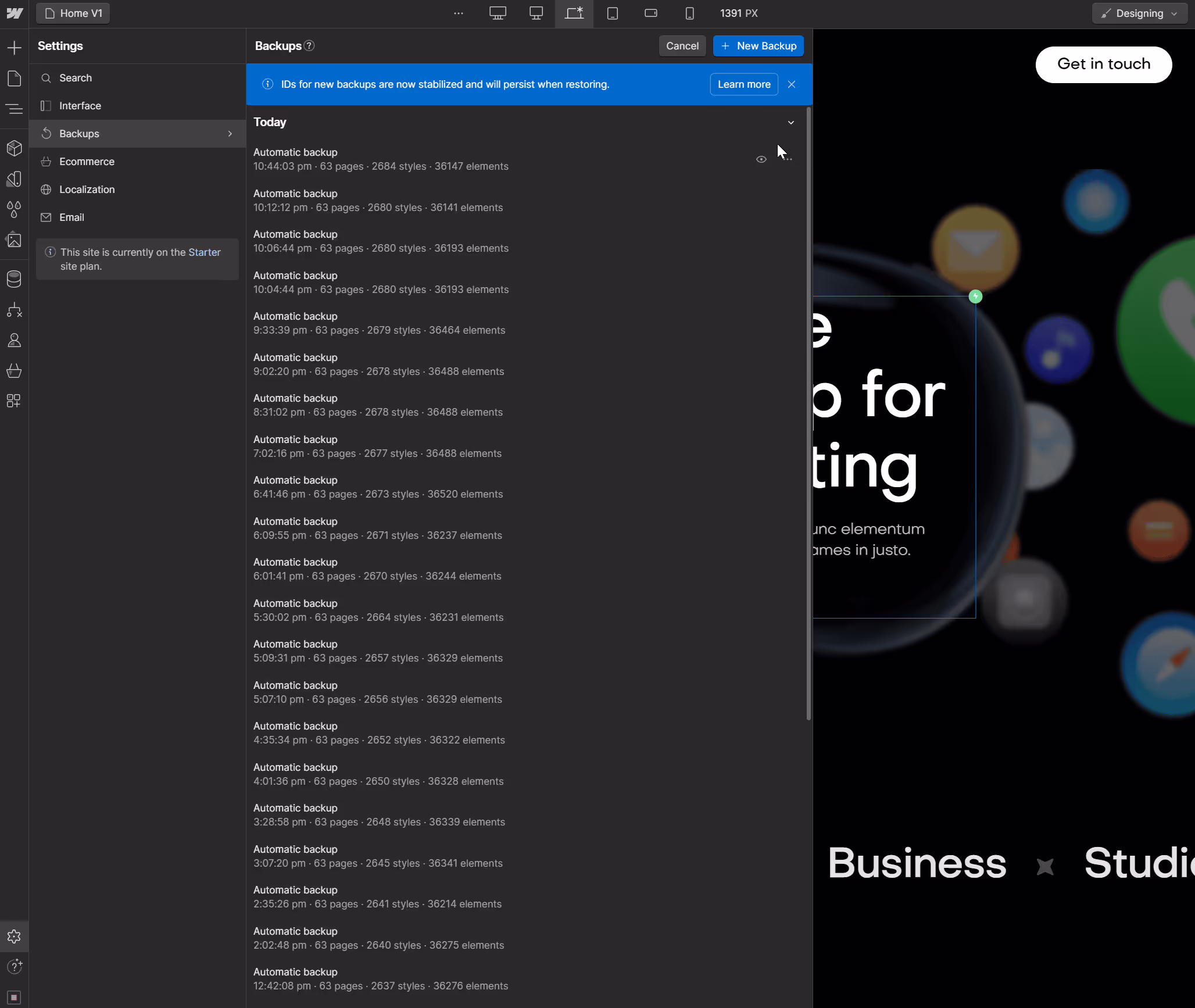Backups - VR X Webflow Template