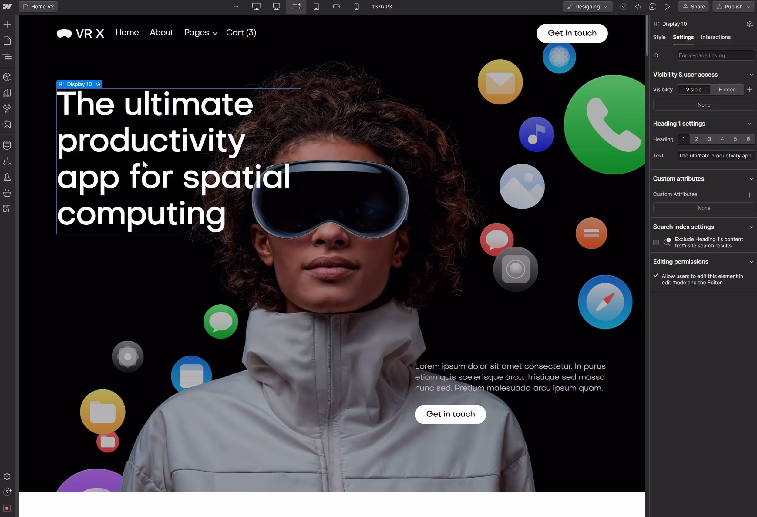 Static Content - VR X Webflow Template