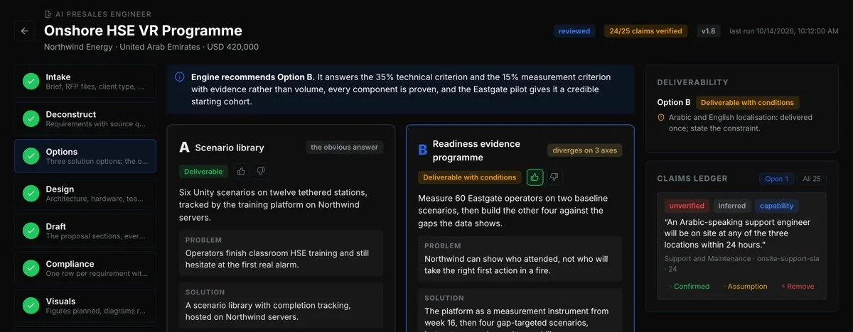 AI Sales Command Center: the AI presales engineer turning a tender into a proposal
